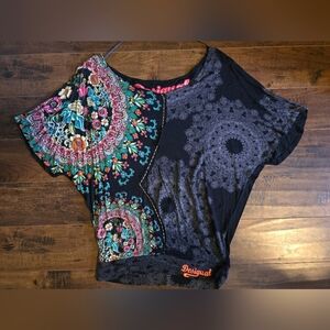 Desigual Dolman Multicolor Mandala Top